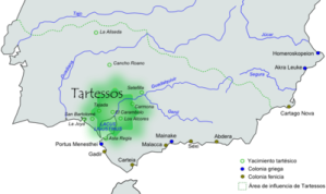Localización posible de Tartessos.