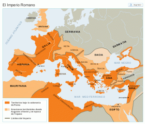 Mapa del Imperio Romano.